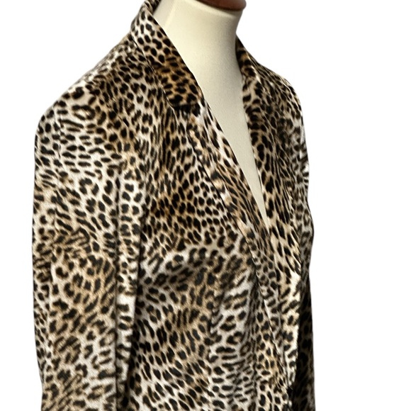 Libby Edelman Leopard Print Blazer Casual Velour Animal Print Jacket Size Medium - Picture 4 of 7